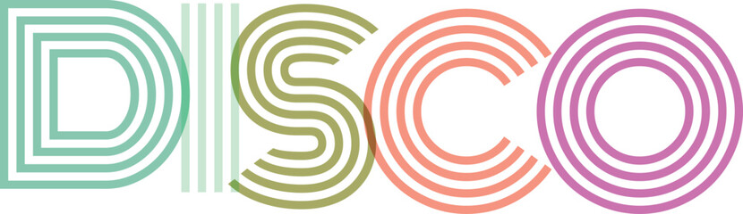  Disco lettering abstract background geometric graphic design modern style creative colorful shapes