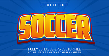 Soccer Sport Energetic Comic Editable Text Effect EPS Vector