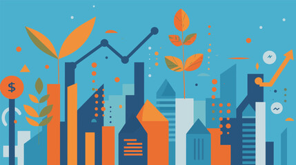 Obraz premium Image of investment growth, flat design vector illustration, scalable and clean