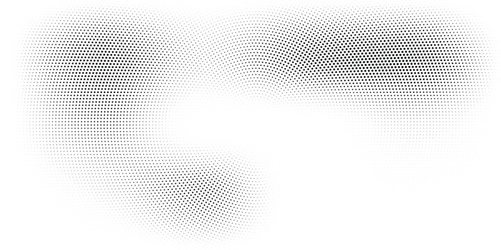Bold monochrome halftone background of black circular dots forming a radial gradient, centered text FUTURISTIC HALFTONE, modern abstract design with high contrast for digital, data, soundwave visual