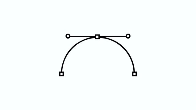 Vector Path Editing with Control Points animation on Pale Cyan background