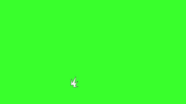 White comic impact effect blast with sharp points isolated on transparent background vfx element