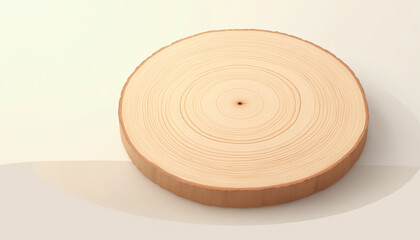 minimalist tree trunk cutaway with ring pattern