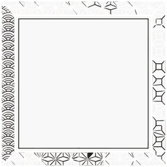 Geometric frame with decorative border and blank copy space