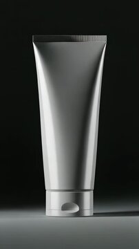 White cosmetic plastic tube container with flip-top cap mock-up