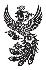 Fototapeta premium ancient chinese phoenix tattoo design