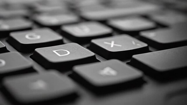 Close-up view of a modern computer keyboard with selective focus