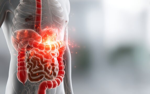 3D Render of Human Digestive System with Details