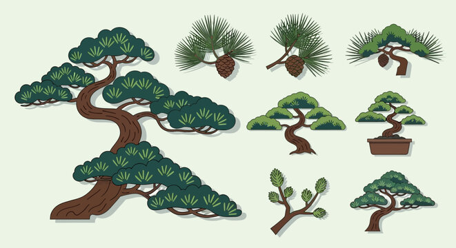 Pixel Art Bonsai Trees Collection