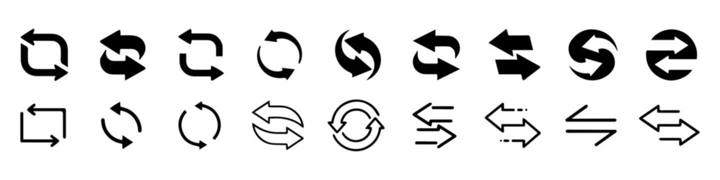 Arrow Icon Set &ndash; Refresh and Loop Symbols.