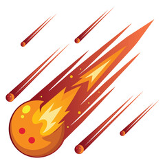 Comet falling down fast on a white background © pinkysultana131