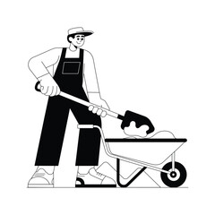 Wheelbarrows  vector illustration Eps 10 File     