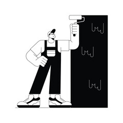 Painter Painting Wal  vector illustration Eps 10 File     
