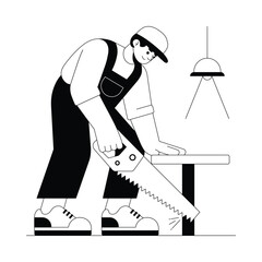 Carpenter cut  vector illustration Eps 10 File     