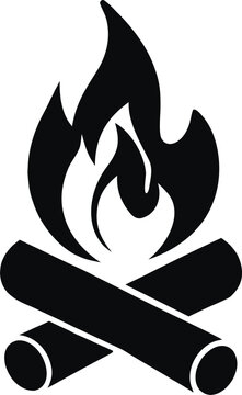 campfire silhouette vector, campfire illustration