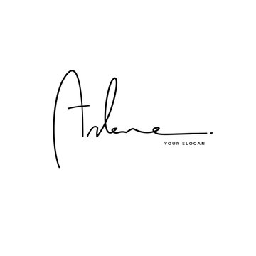 Arlene name signature logo vector design