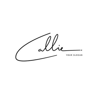 Callie name signature logo vector design