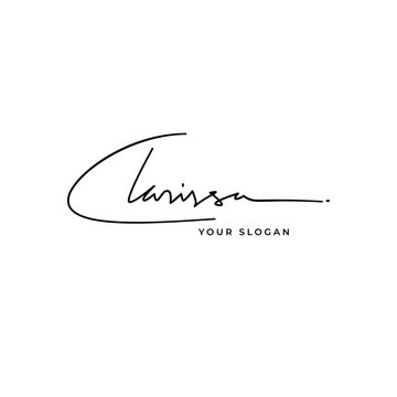 Clarissa name signature logo vector design