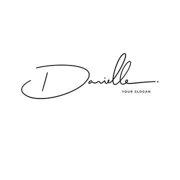 Danielle name signature logo vector design