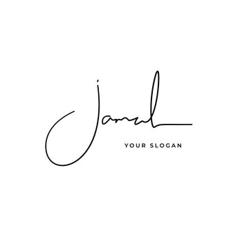 Jamal name signature logo vector design