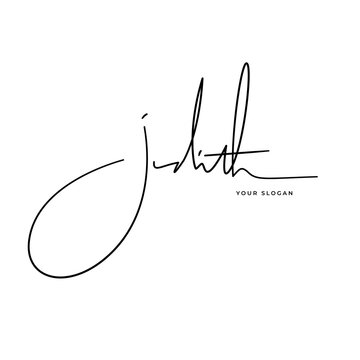 Judith name signature logo vector design