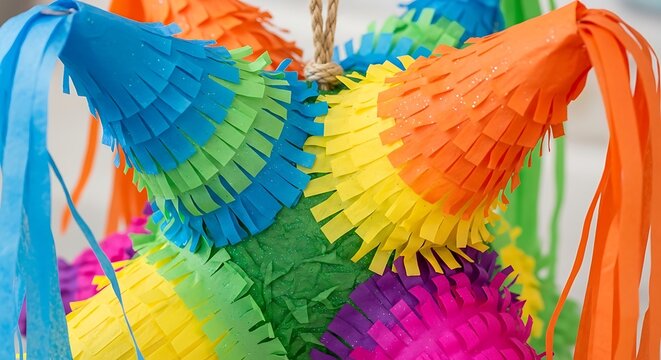 Bright Colorful Pi&Atilde;&plusmn;ata Tassel Artful Cone Shape