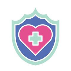 Obraz premium Healthcare and Medical Flat Icon Set in Pastel Colors, Health Protection and Medical Services Icon Set