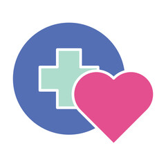 Obraz premium Healthcare and Medical Flat Icon Set in Pastel Colors, Health Protection and Medical Services Icon Set