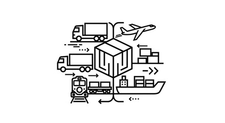 Global Logistics and Transportation Network Illustration. © Lema