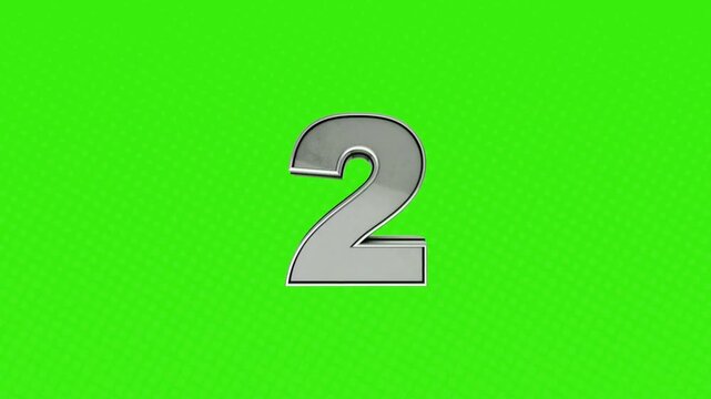 Shiny silver number five on bright green background