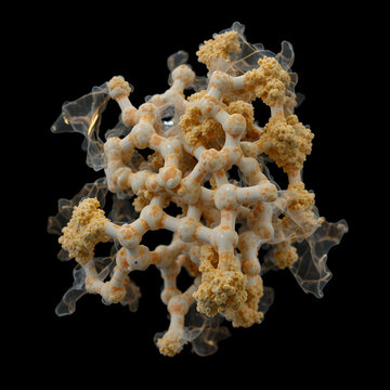 Menaquinone, rotating 3D model of vitamin k2, seamless looped video, molecular structure with selective focus