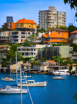 North Sydney city and harbor landscape in Australia.