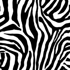High contrast zebra stripe vector seamless pattern creating bold monochrome texture, ideal for fashion prints, modern interiors, and wildlife themed designs.