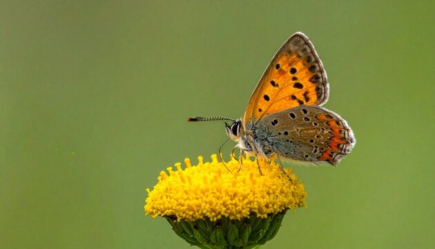 Vibrant Butterfly Perched Gracefully on a Bright Yellow Flower in Natures Embrace.