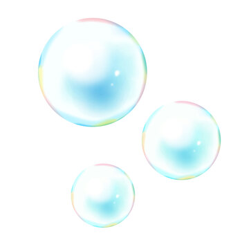 虹色のシンプルなシャボン玉