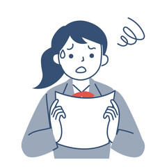 困った表情の女子学生の上半身