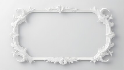 ライン装飾が控えめなシンプルなピュアホワイトのフレーム