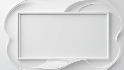 流線を活かしたシンプルなピュアホワイトの抽象フレーム