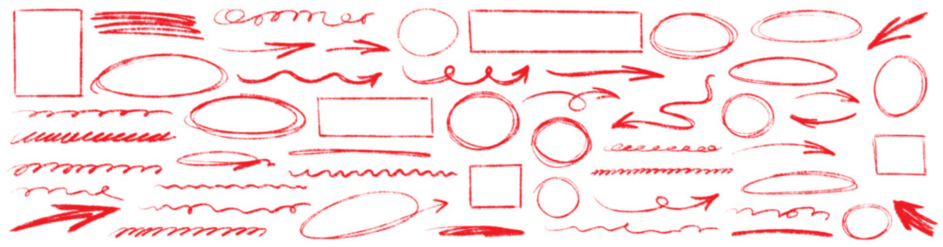 Artistic line using crayon and chalk, highlight and scribble bring flow, underline, pen, circle, doodle, text and arrow stand out with crayon and highlight, chalk and scribble.