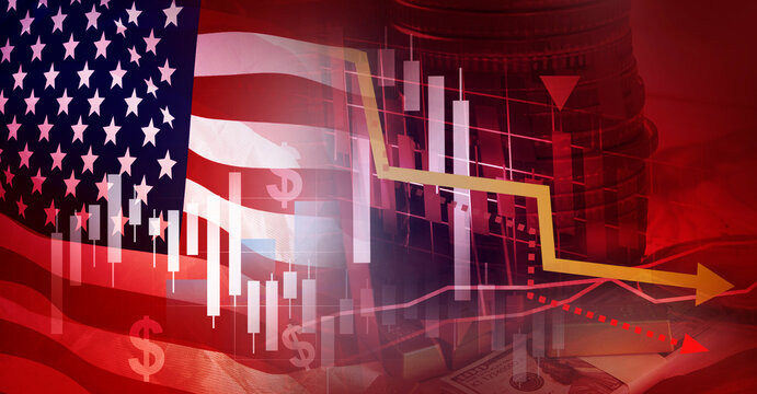 US investment , falling stock market graph , economy crisis