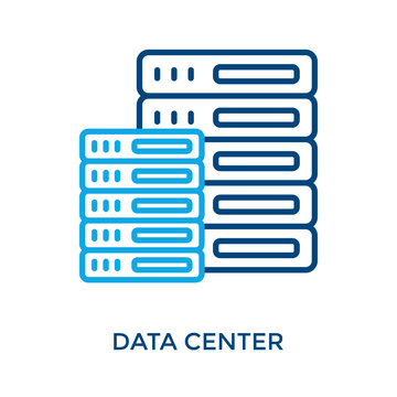 Data Center Icon Outline Color Style. Vector Illustration For Graphic Design
