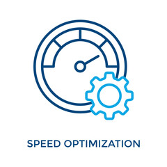 Speed Optimization Icon Outline Color Style. Vector Illustration For Graphic Design © San D
