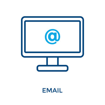 Email Icon Outline Color Style. Vector Illustration For Graphic Design