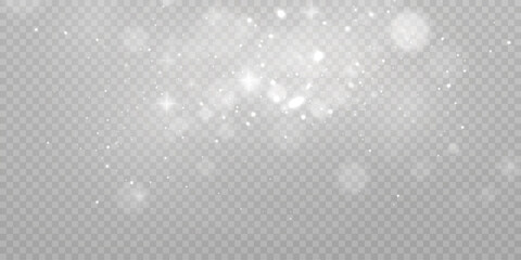 White light particles creating a glowing, sparkling bokeh overlay effect for design