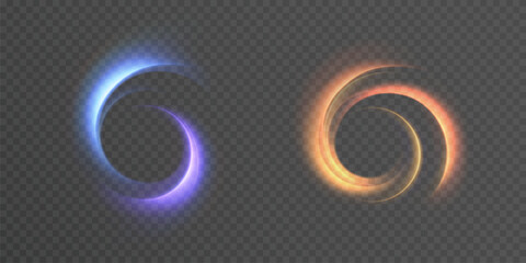 Luminous swirling light effects creating an abstract vortex and a dynamic energy flow © Valeriia