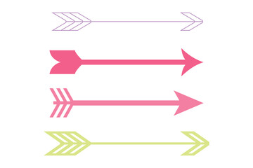 Fototapeta premium Colorful arrow icon set. Arrow. Cursor. Arrow vector icon. Modern simple arrows. Vector illustration.