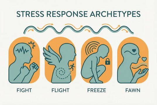 Stress Response Archetypes Exploring Fight Flight Freeze and Fawn Mechanisms of Human Behavior in Response to Stress and Trauma Expressions of Emotional Resilience