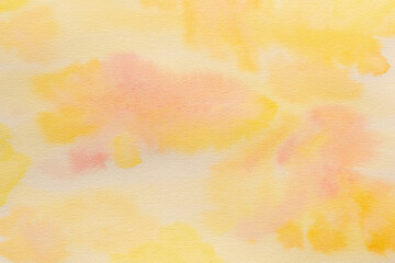 黄色と赤色の水彩絵の具でボカシながら描いた抽象的なテクスチャ01