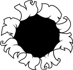 Naklejka premium Bullet Hole Metal Paper Rip Gun Shot Through Wall