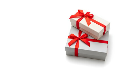 Obraz premium Valentine's day gift ideas beautifully wrapped presents with red ribbons